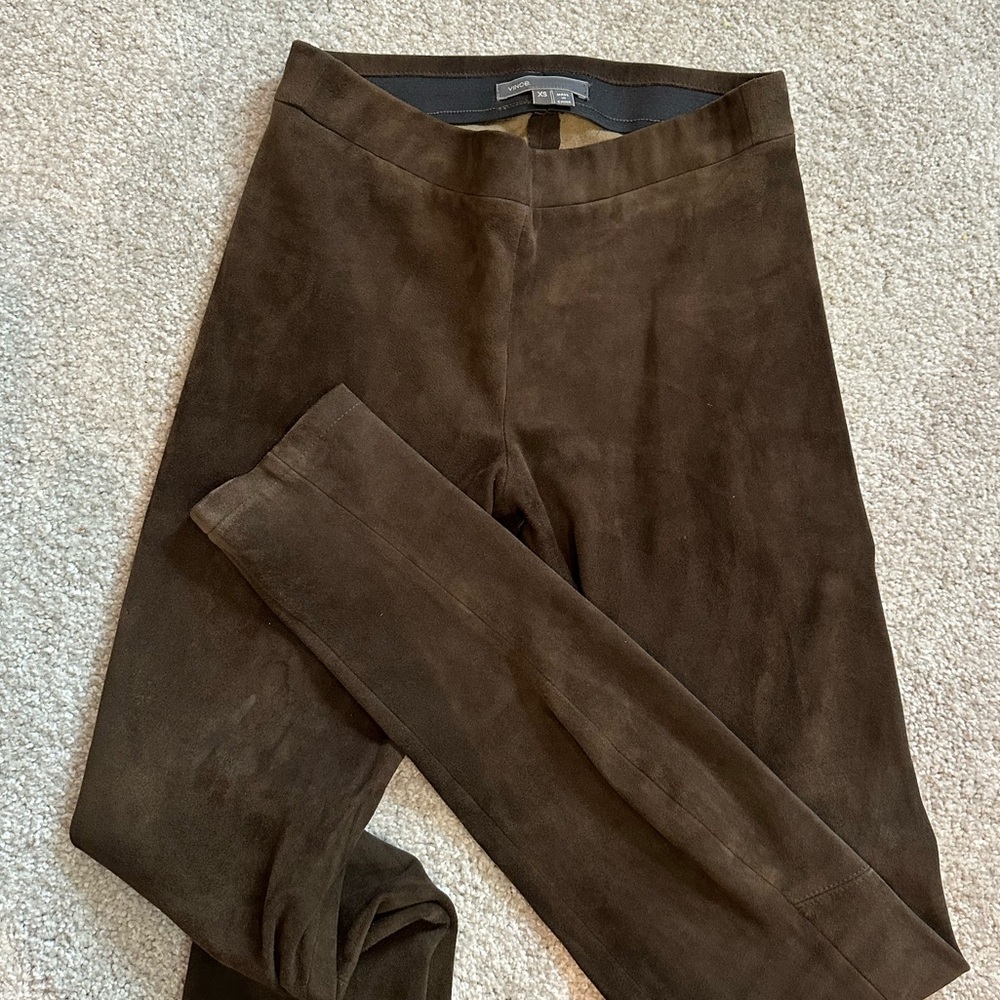 Vince Dark Brown Suede Trousers